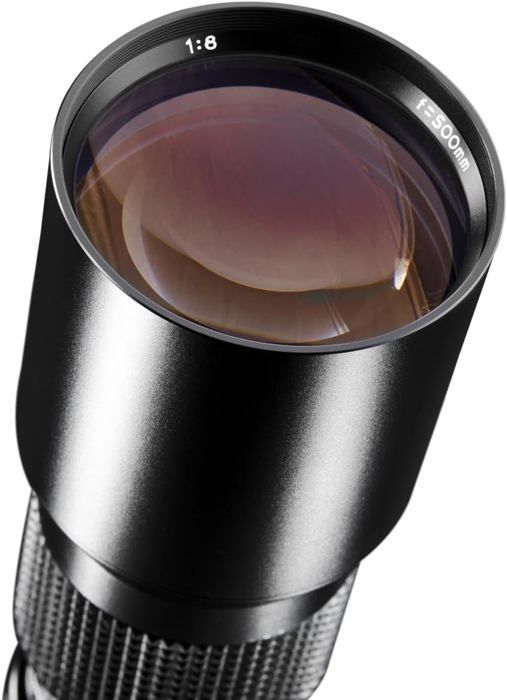 Walimex 500mm f/8 Fixed Telephoto Lens for Pentax K / Samsung – T2 Adapter Included