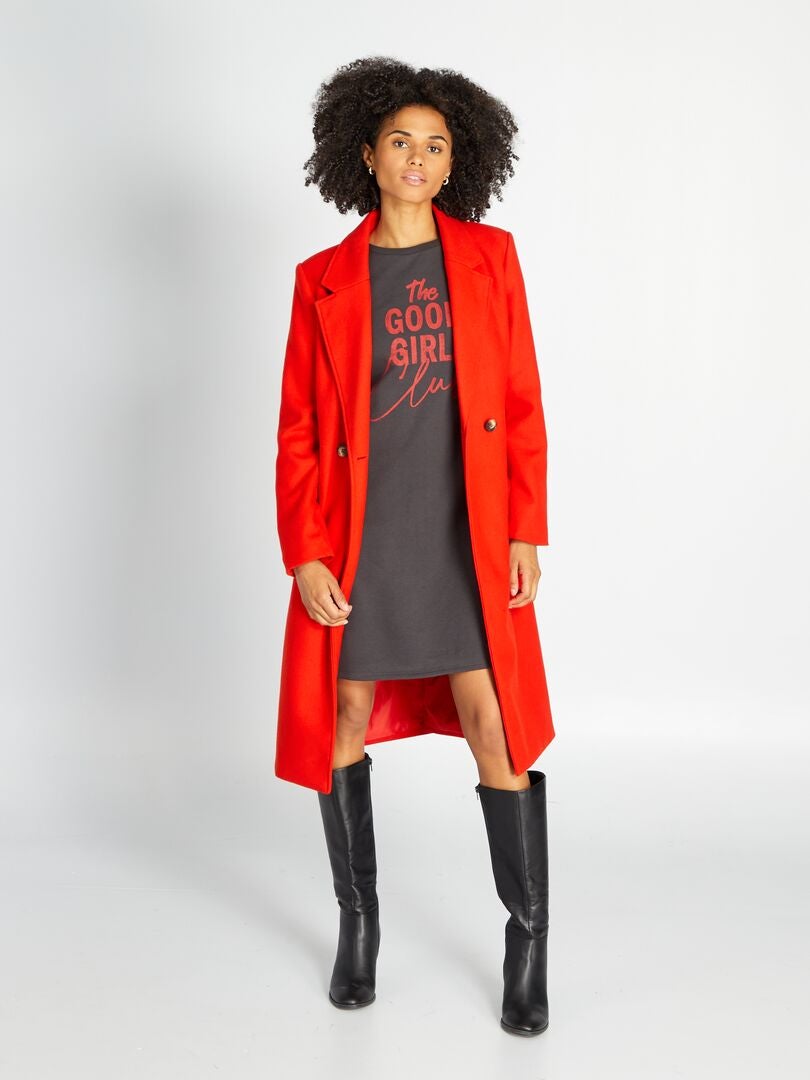 Bedrukte sweatshirtjurk - ZWART