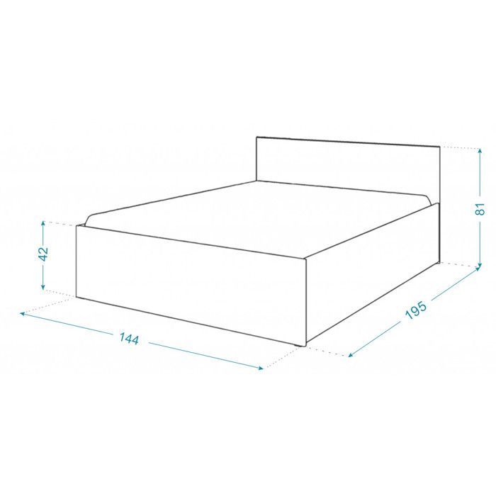 Lit coffre Panama 140x190 - Sommier inclus Chêne