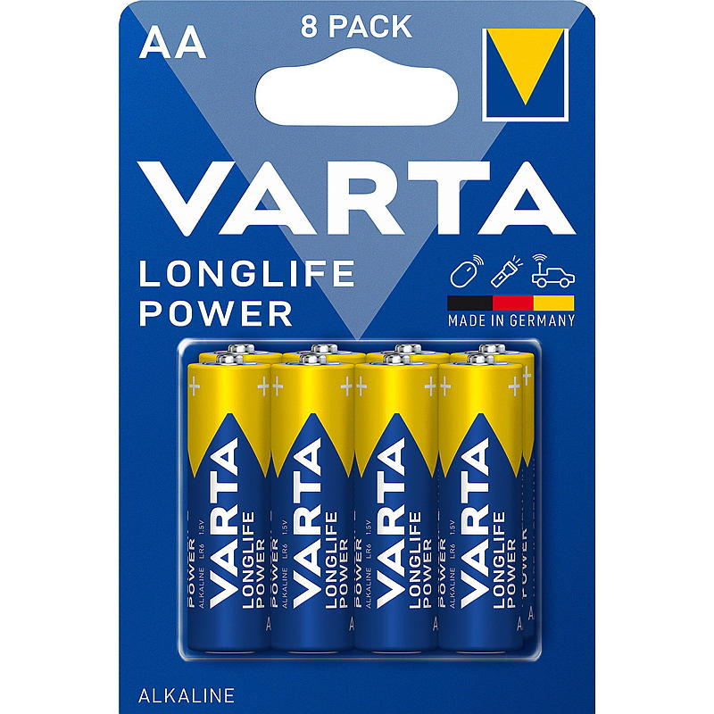 Batería Varta, paquete de 8 AA Power Varta