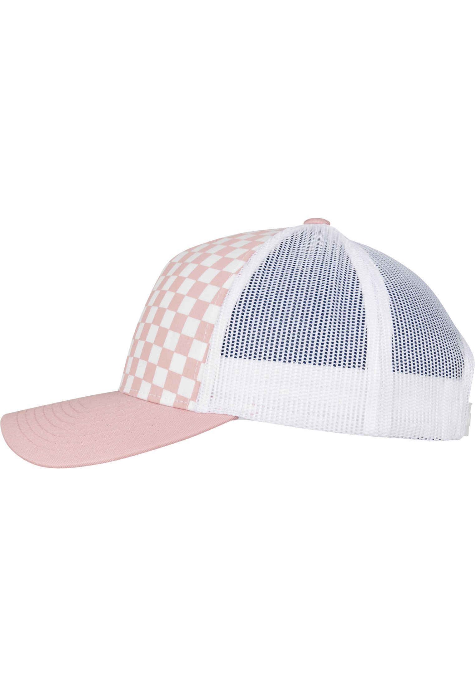Cappellino Flexfit CHECKERBOARD RETRO TRUCKER - rosa chiaro/bianco