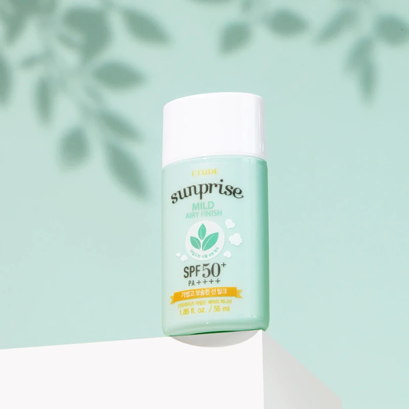ETUDE Sunprise Mild Airy Finish minerālu aizsargfluīds sejai ar SPF 50+