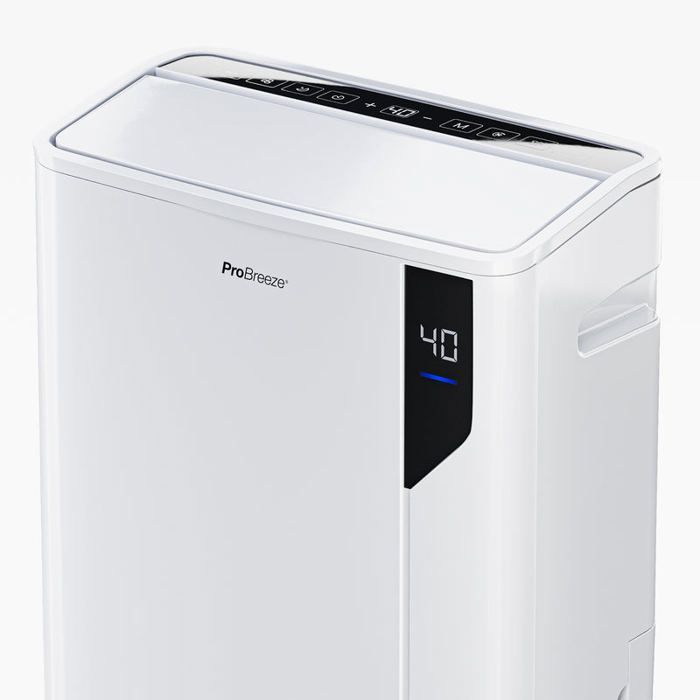 Deshumidificador Pro Breeze Air de 20 litros, con modo de secado de ropa, sensor e indicador de humedad.