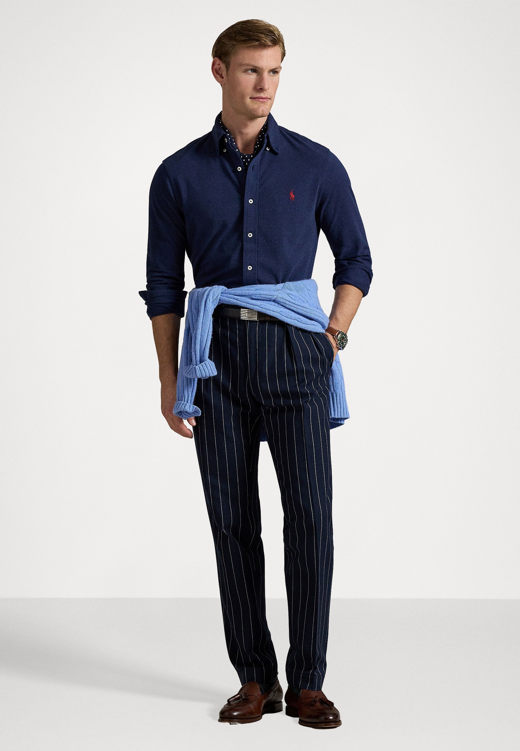 Polo Ralph Lauren FEDERWEICHES MESH-SHIRT - Hemd - Frühlingsblau meliert