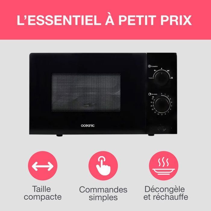 Forno a microonde OCEANIC MO20B11 nero, dimensioni: L 45,4 x A 26,1 x P 32,6 cm - capacità: 20 litri