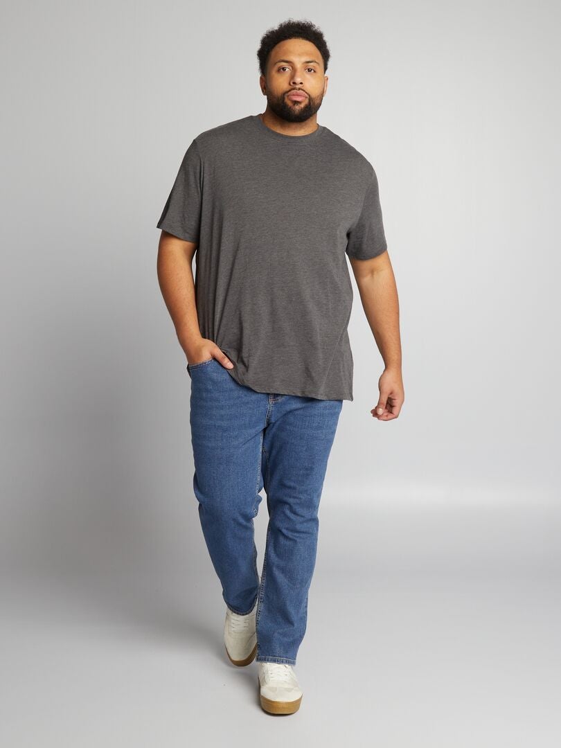 Calça jeans reta com 5 bolsos - L30 - AZUL