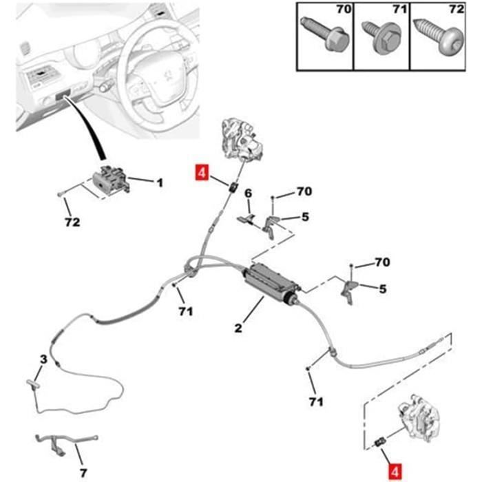 Entretoise attache frein à Main Electrique pour C5 Peugeot 508 471911