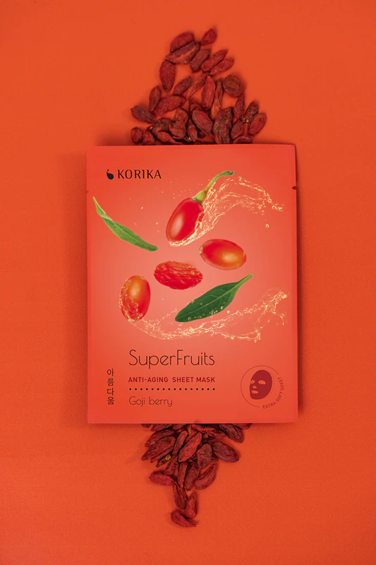KORIKA SuperFruits Goji Berry - Sada 5 pleťových masiek proti starnutiu - sada pleťových masiek za zníženú cenu s omladzujúcim účinkom goji bobúľ