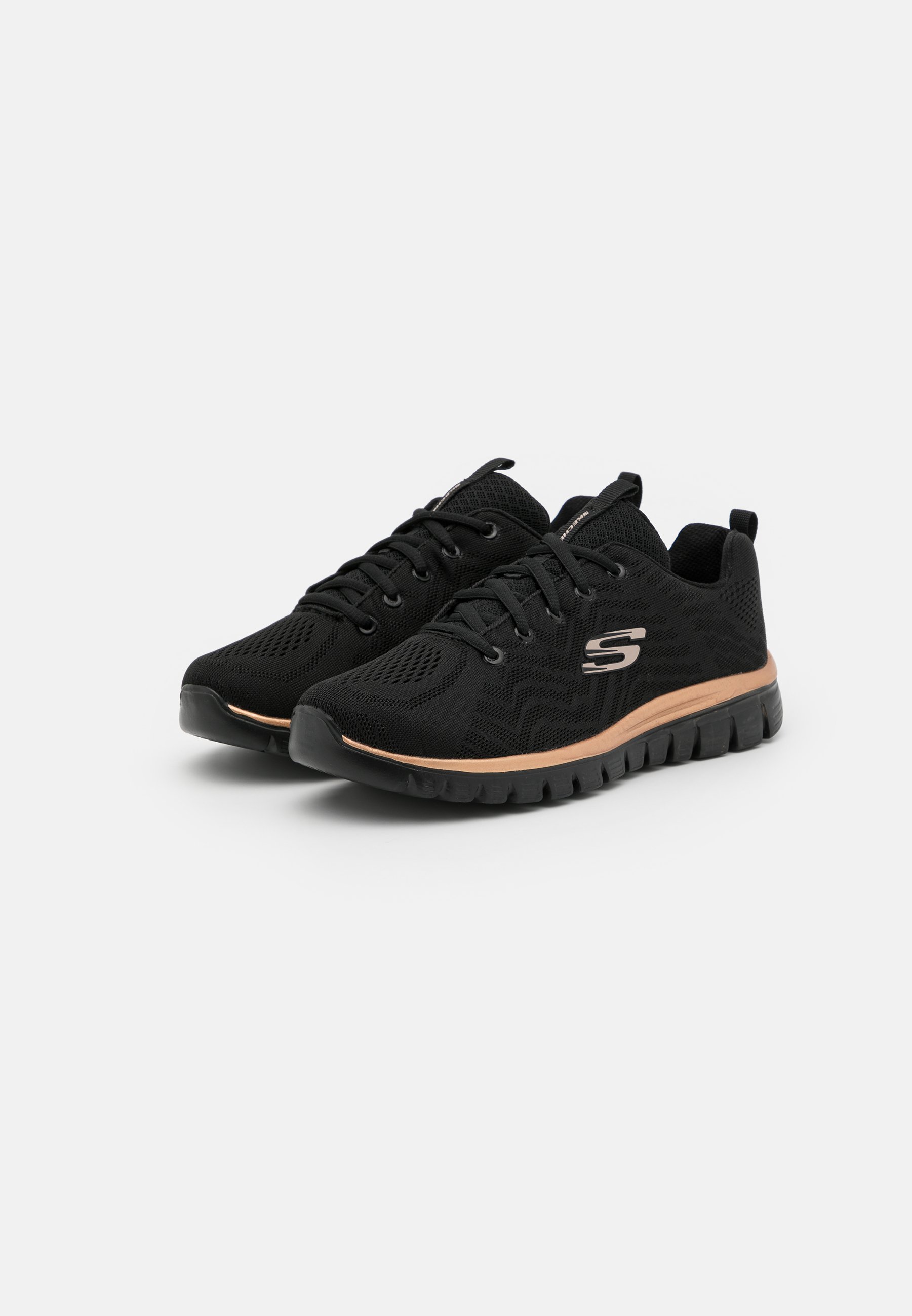 Skechers GRACEFUL - Sneakers - zwart/roségoud