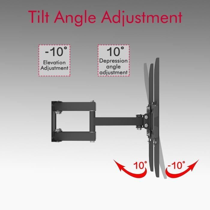 Soporte de pared universal giratorio e inclinable para televisores con pantallas de 26