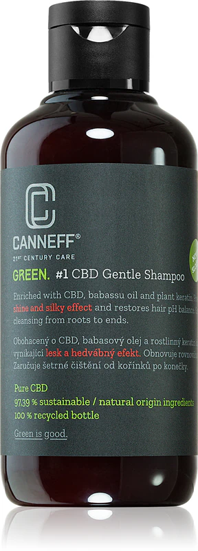 Regeneračný šampón Canneff Green CBD Gentle Shampoo pre lesklé a jemné vlasy