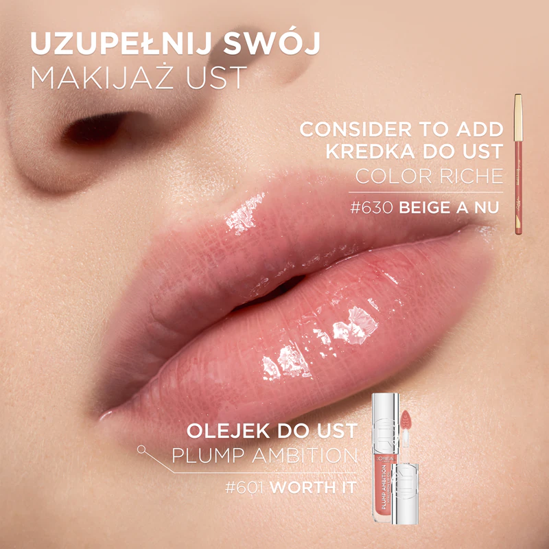 Gloss labial volumizador L'Oréal Paris Plump Ambition com ácido hialurônico
