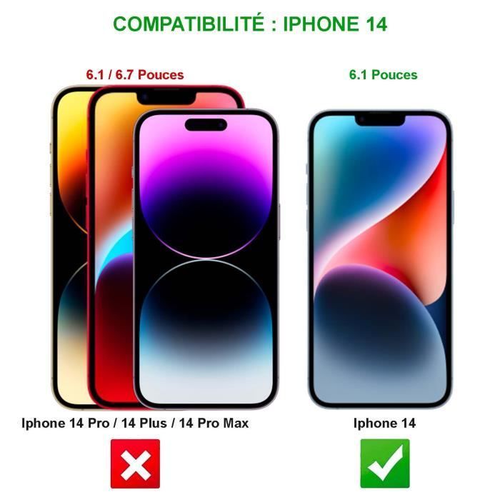 Tikawi x2 gehard glazen schermbeschermer 9H voor iPhone 14 (6,1 inch) met hoge weerstand - [Anti-vingerafdruk] - Beschermfolie x2