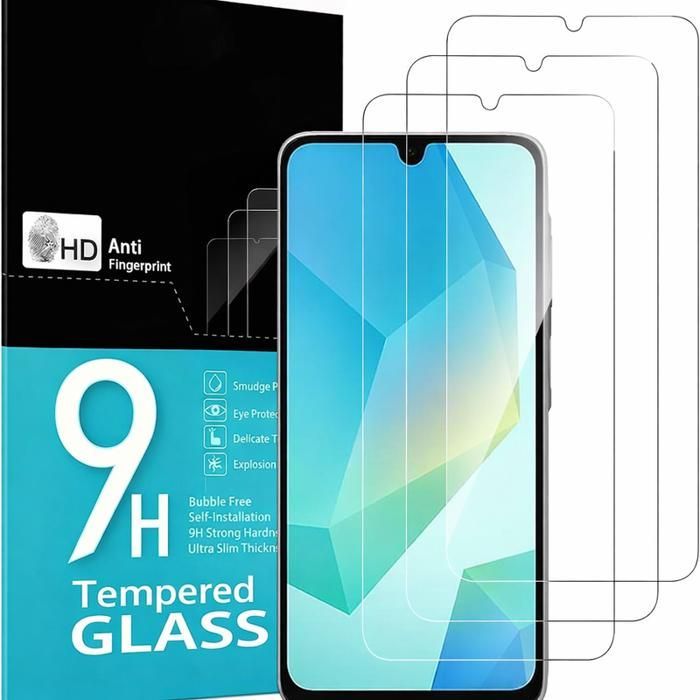 TECHTA Set van 3 gehard glazen schermbeschermers voor Samsung Galaxy A17 2025, effectieve krasbescherming - HD Clear