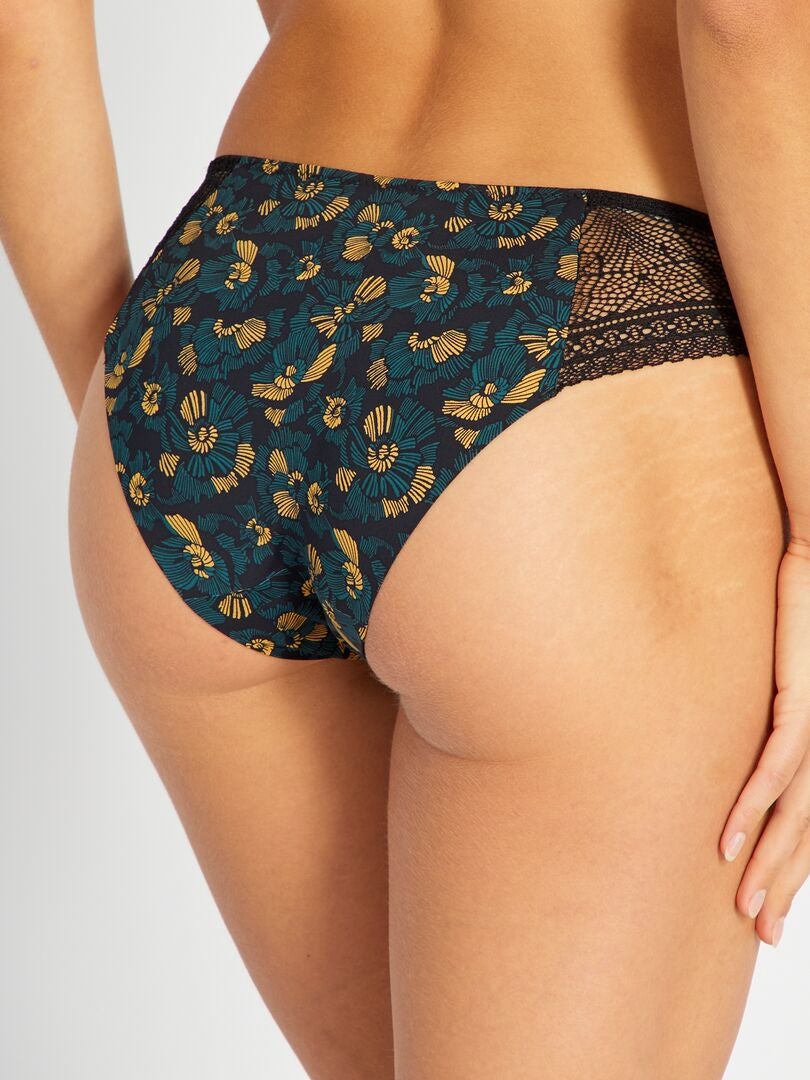 'Envie de Lingerie' bedrukte slip - zwart