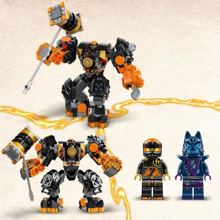 LEGO® 71806 NINJAGO Le Robot Élémentaire de la Terre de Cole, Jouet avec 2 Personnages dont une Minifigurine Cole, Cadeau Ninja