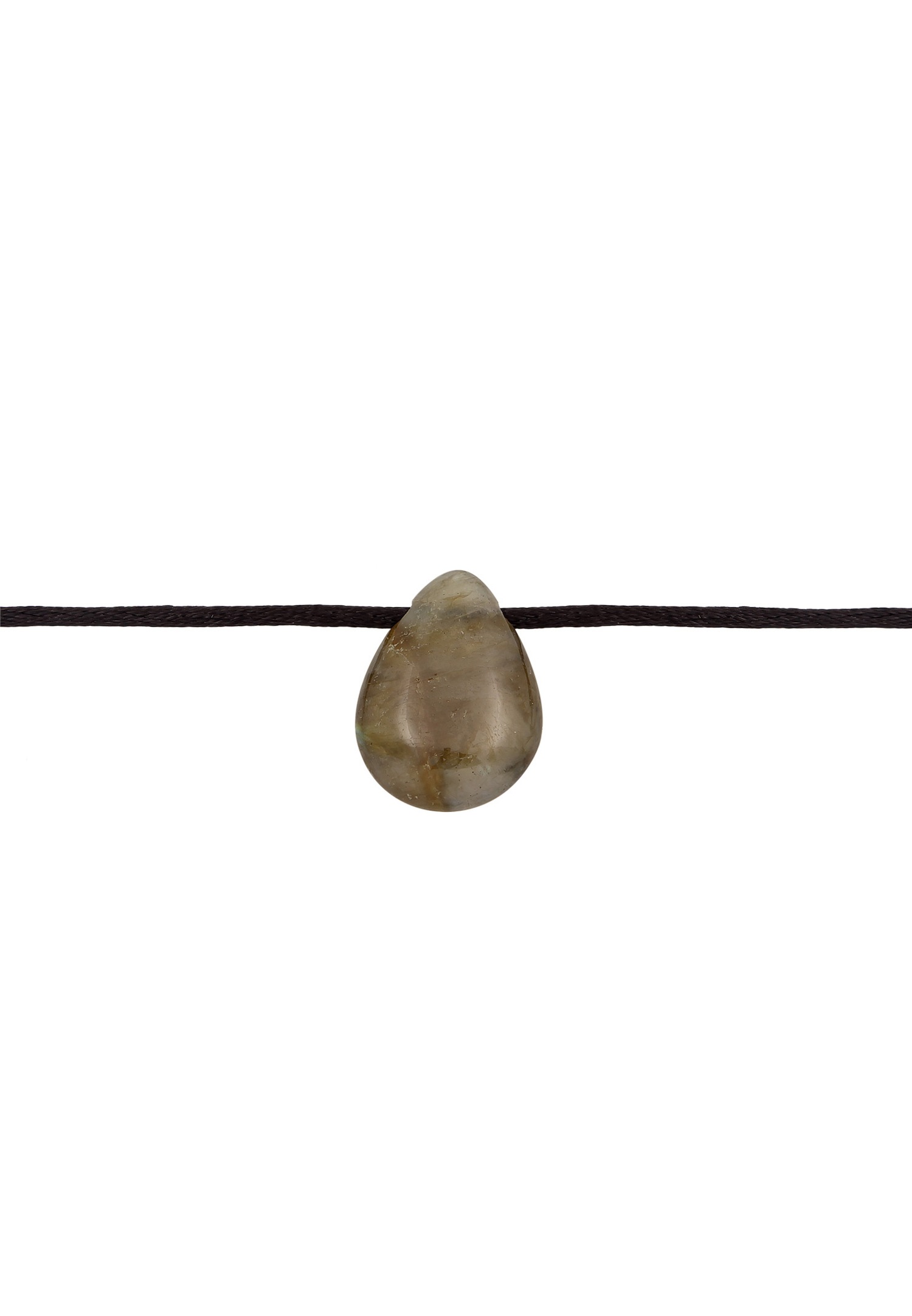 Elli PREMIUM Femmes Choker goutte pendentif en satin avec labradorite en argent sterling 925