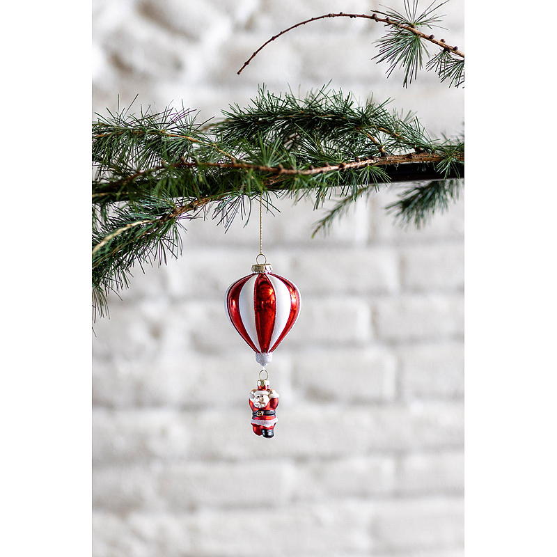 Kerstbal van glas/Kerstman