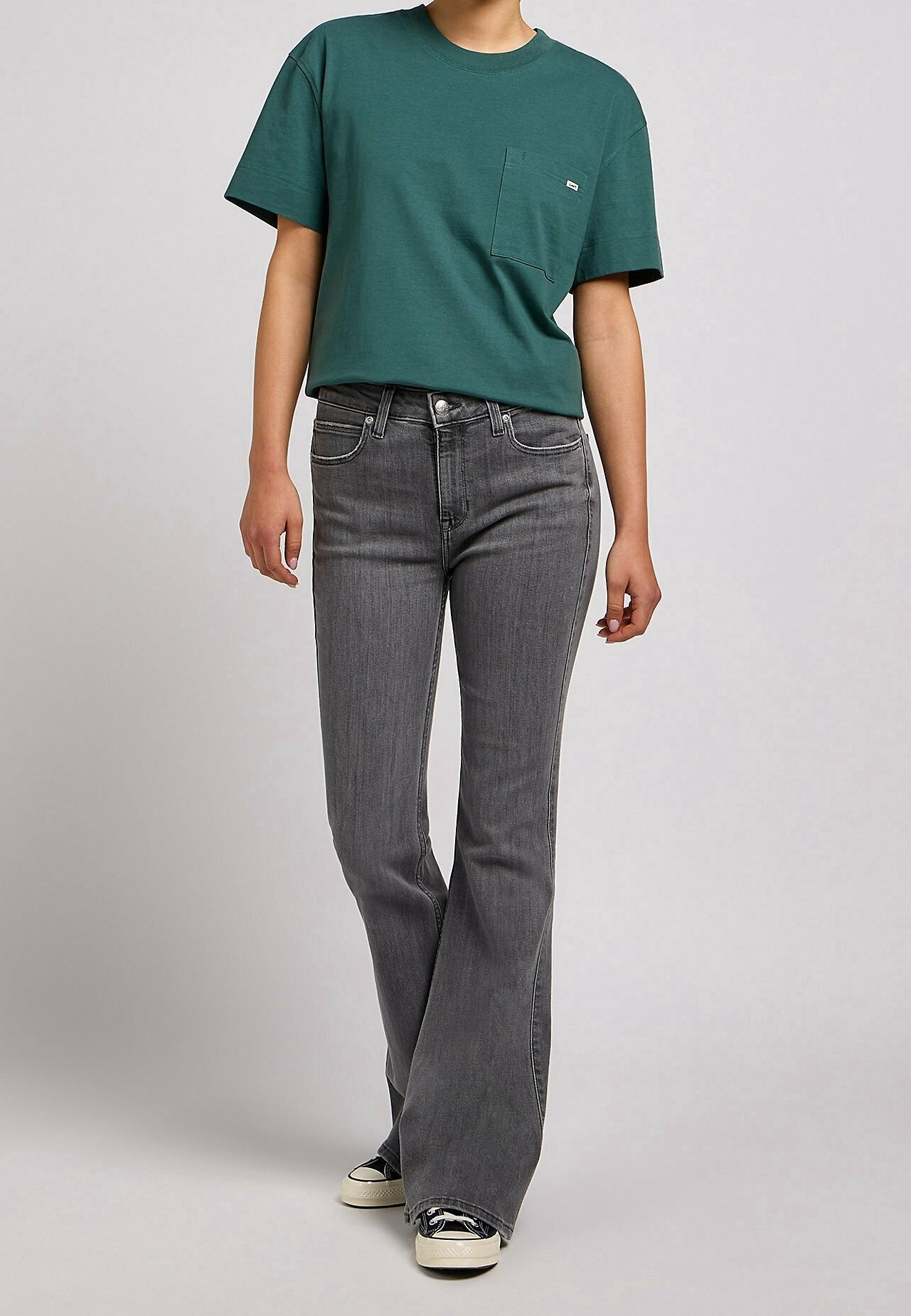 Jean évasé Lee - denim gris