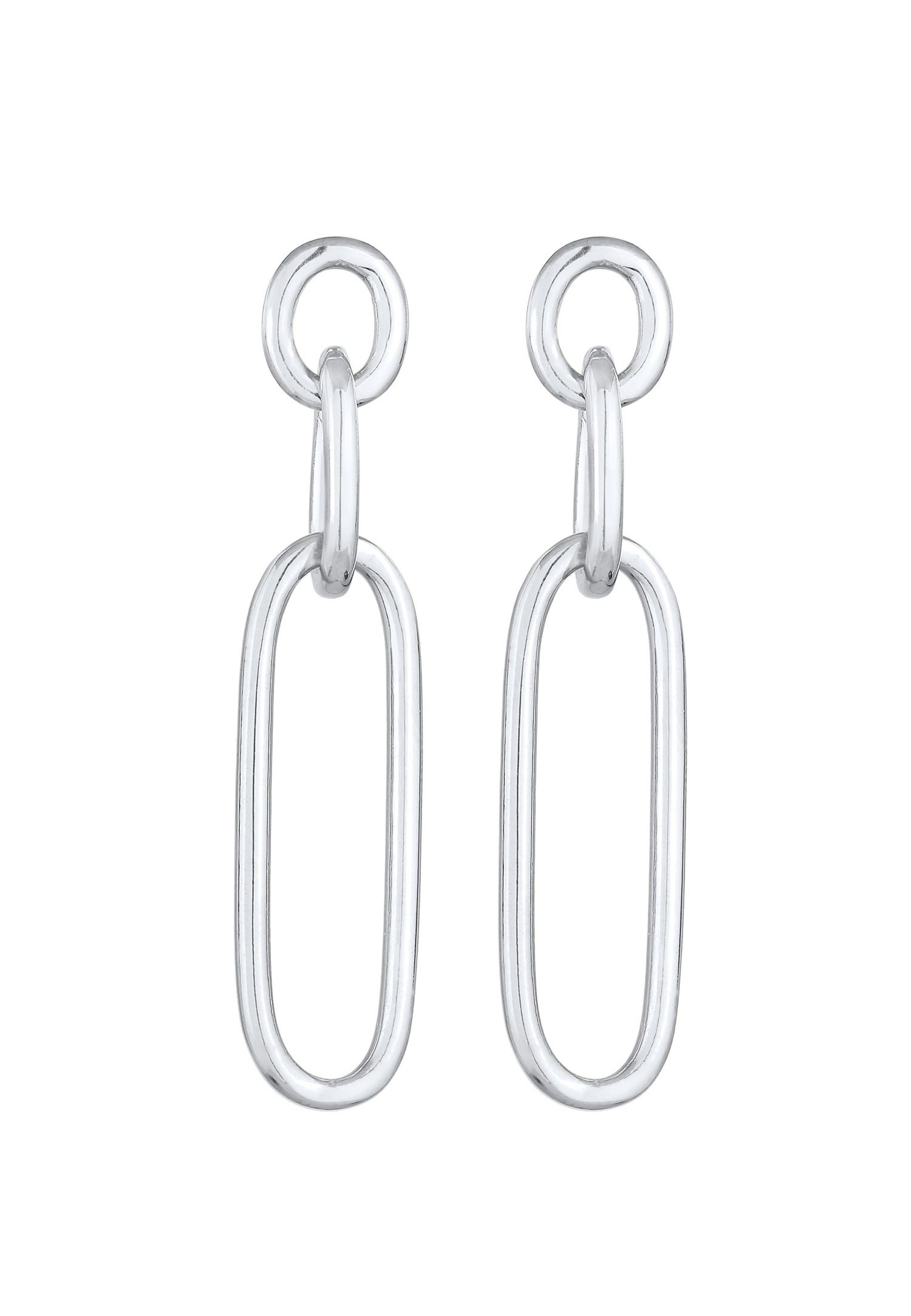 Elli Femmes Pendentif d'oreilles Maillons Aspect des Chaîne Basique en Argent Sterling 925