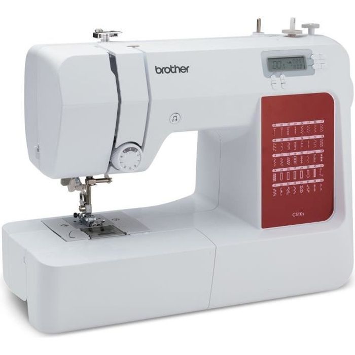 BROTHER - CS10s - Máquina de coser electrónica - 40 patrones de puntada - Sistema de enhebrado de aguja - Pantalla LCD - Blanca