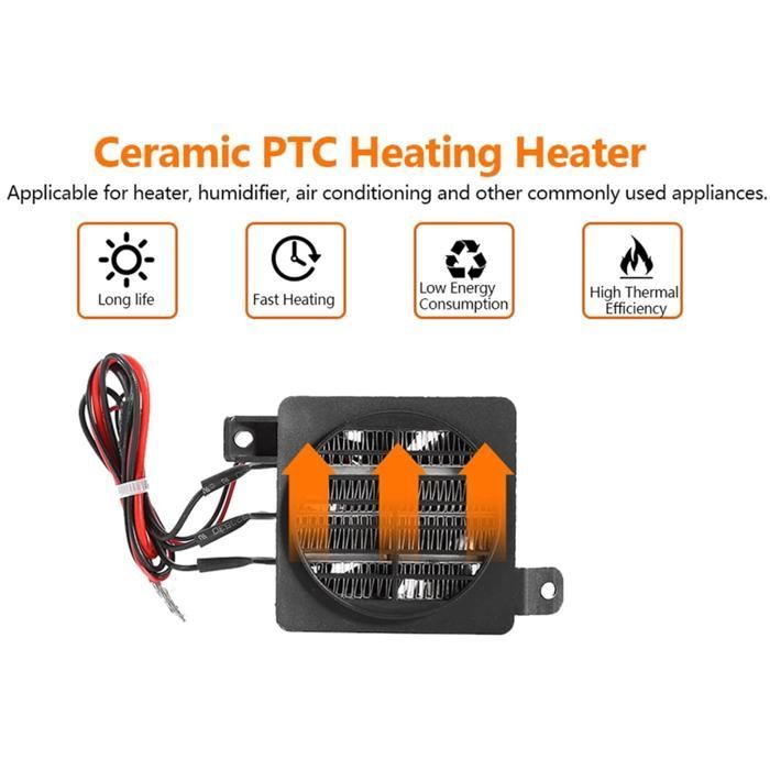 Calefactor eléctrico PTC para coche - Calefactor de cabina pequeño - Para humidificador y aire acondicionado - 12V 150W