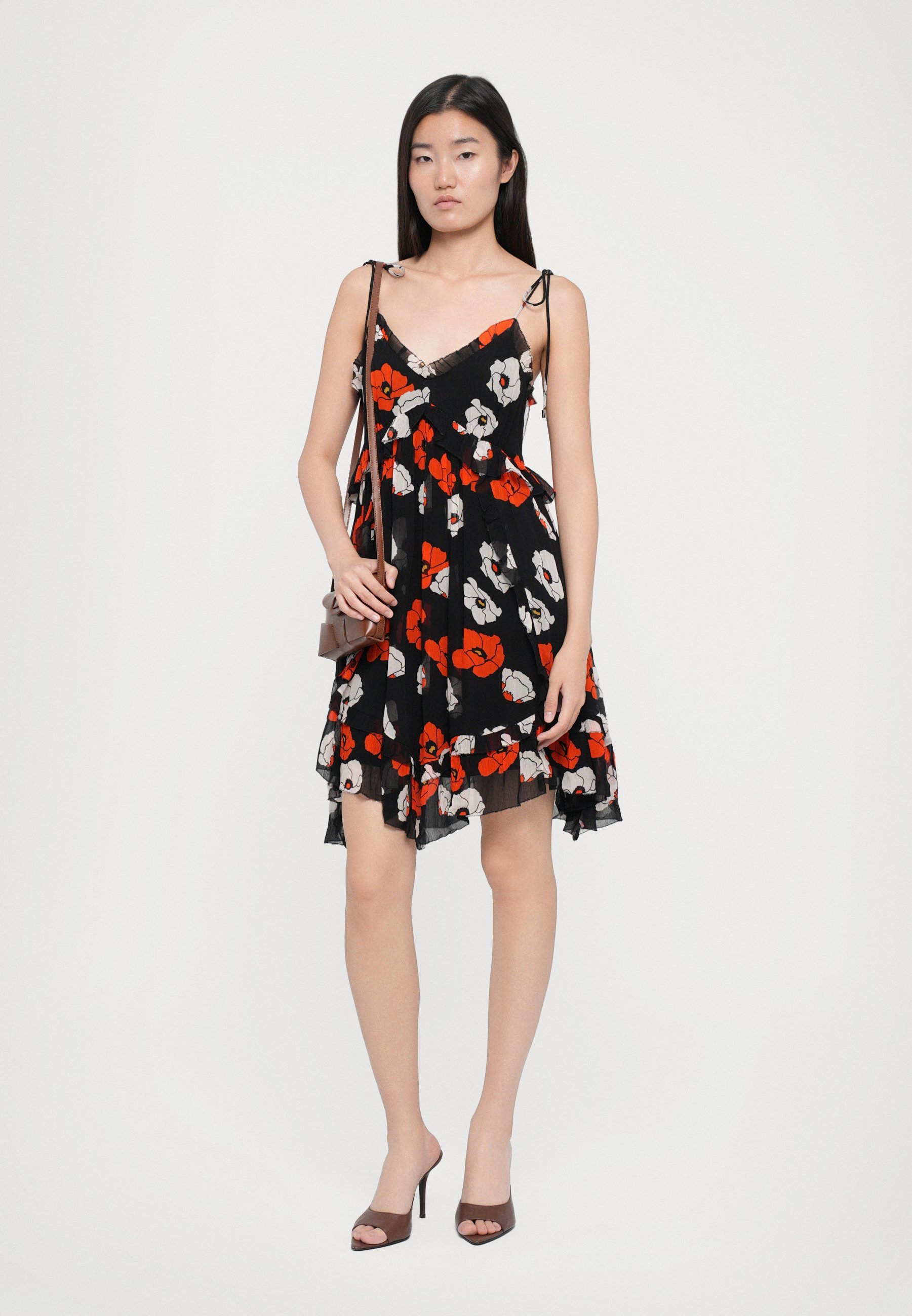 Robe The Kooples - Robe de jour - noir/rouge/blanc cassé