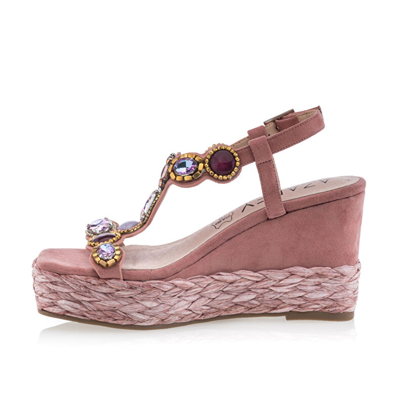 Sandalias rosas para mujer / Zapatos de punta abierta