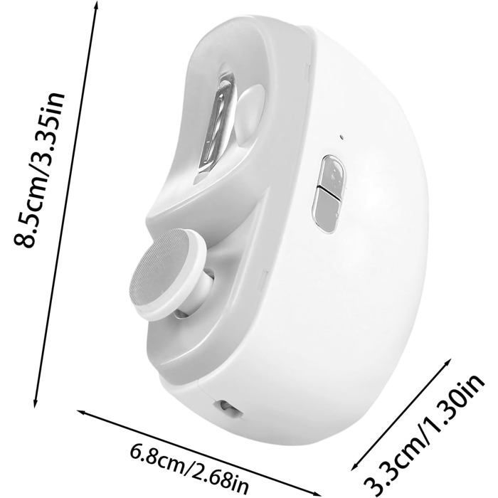 Electric nail grinder - automatic nail grinder - with LED light and safety lock - for electric nail clippers - for manicures