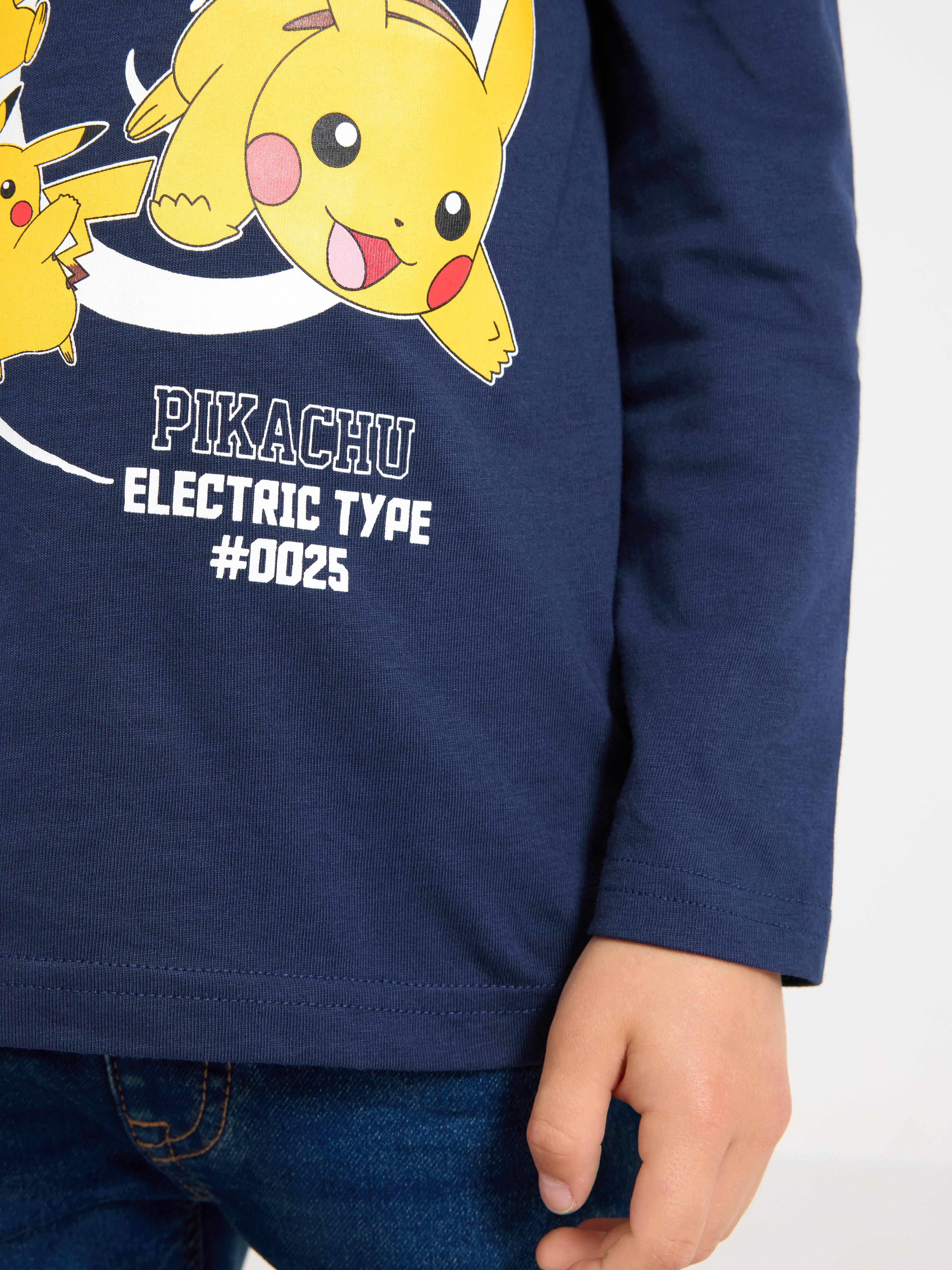 Camiseta de manga comprida Pokémon azul-escuro