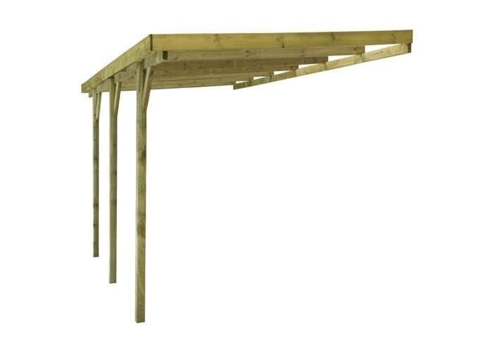 Cochera, cobertizo para coche 3x5,24 m - 15 m2 - adosado - CAR6
