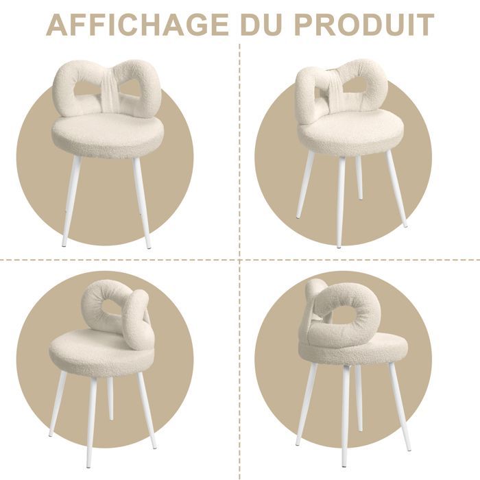 Sillón y silla para sala de estar, silla esquinera con respaldo de lazo, asiento de terciopelo suave, blanco.