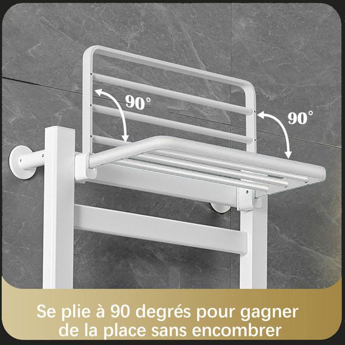Electric towel warmer radiator - DDCAQIOUA - 500 W - Aluminium - White - 3 Functions