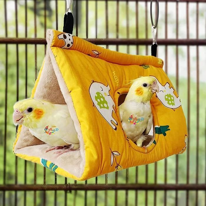 Hamaca para loros, nido para pájaros, hamaca colgante cálida y suave de felpa, tienda de campaña para jaula de periquitos, cacatúas amazonas, cacatúas canarias.
