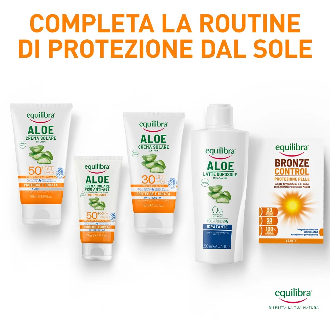 EQUILIBRA Protetor Solar Equilibra Aloe FPS 50+ 150 ml Alta proteção solar