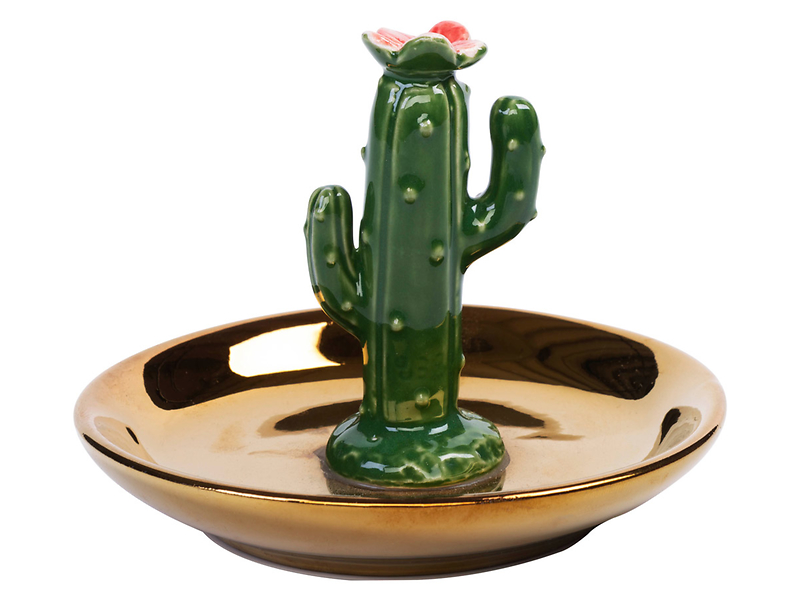 Talerzyk dekoracyjny ceramiczny z kaktusem 10,8 cm