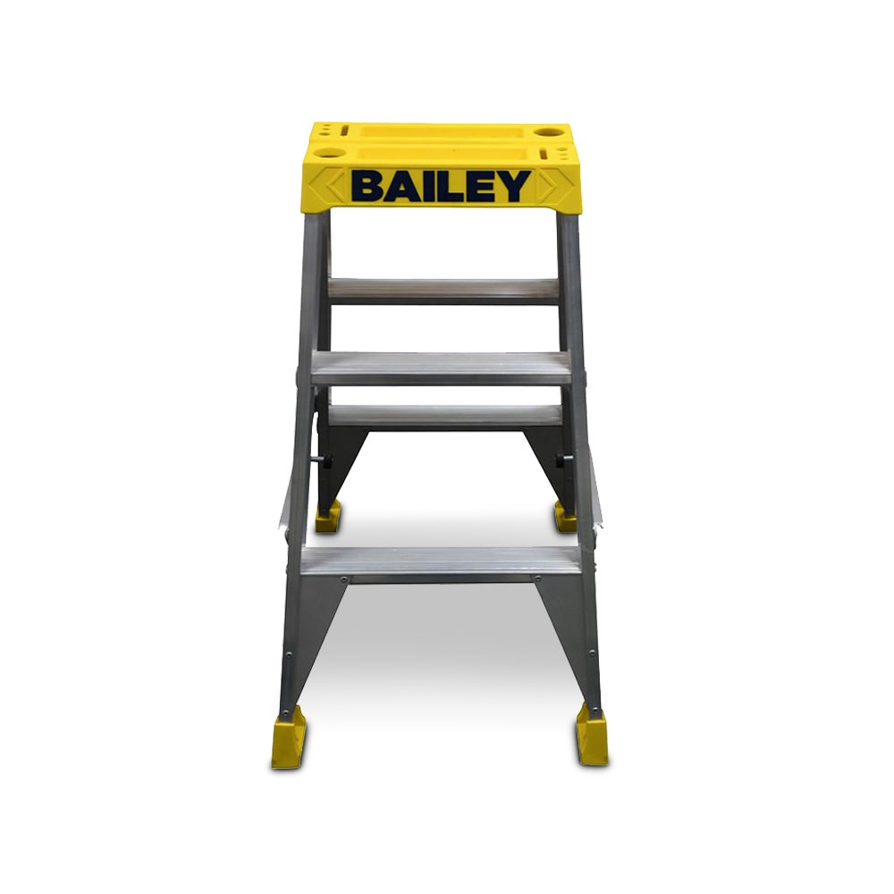 BAILEY létra 0,9 m 150 kg, 3 lépcsős, alumínium, kétoldalas, Big Top, FS13966