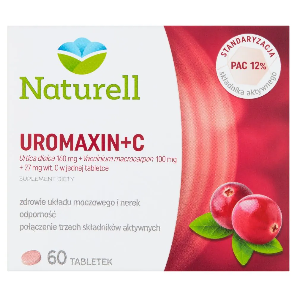 Naturell Uromaxin + C, Zdrowie układu moczowego i nerek, Tabletki