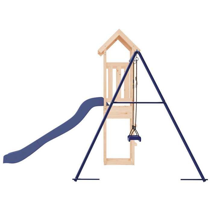 vidaXL Área de Recreação Externa em Madeira Maciça de Pinheiro, Conjunto de Brinquedos, Conjunto de Parque Infantil de Madeira, Conjunto para Playground 3155819