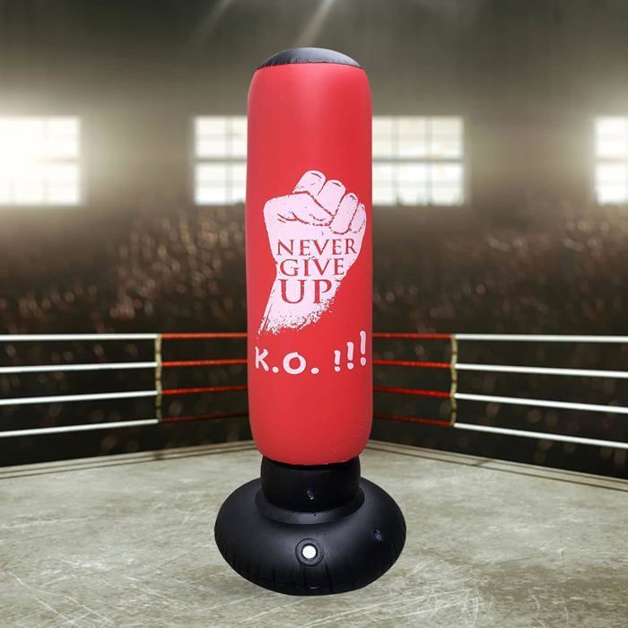 160cm Inflatable Boxing Bag on Stand - Freestanding Punching Ball for Fitness and Training - For Children and Adults [A4]