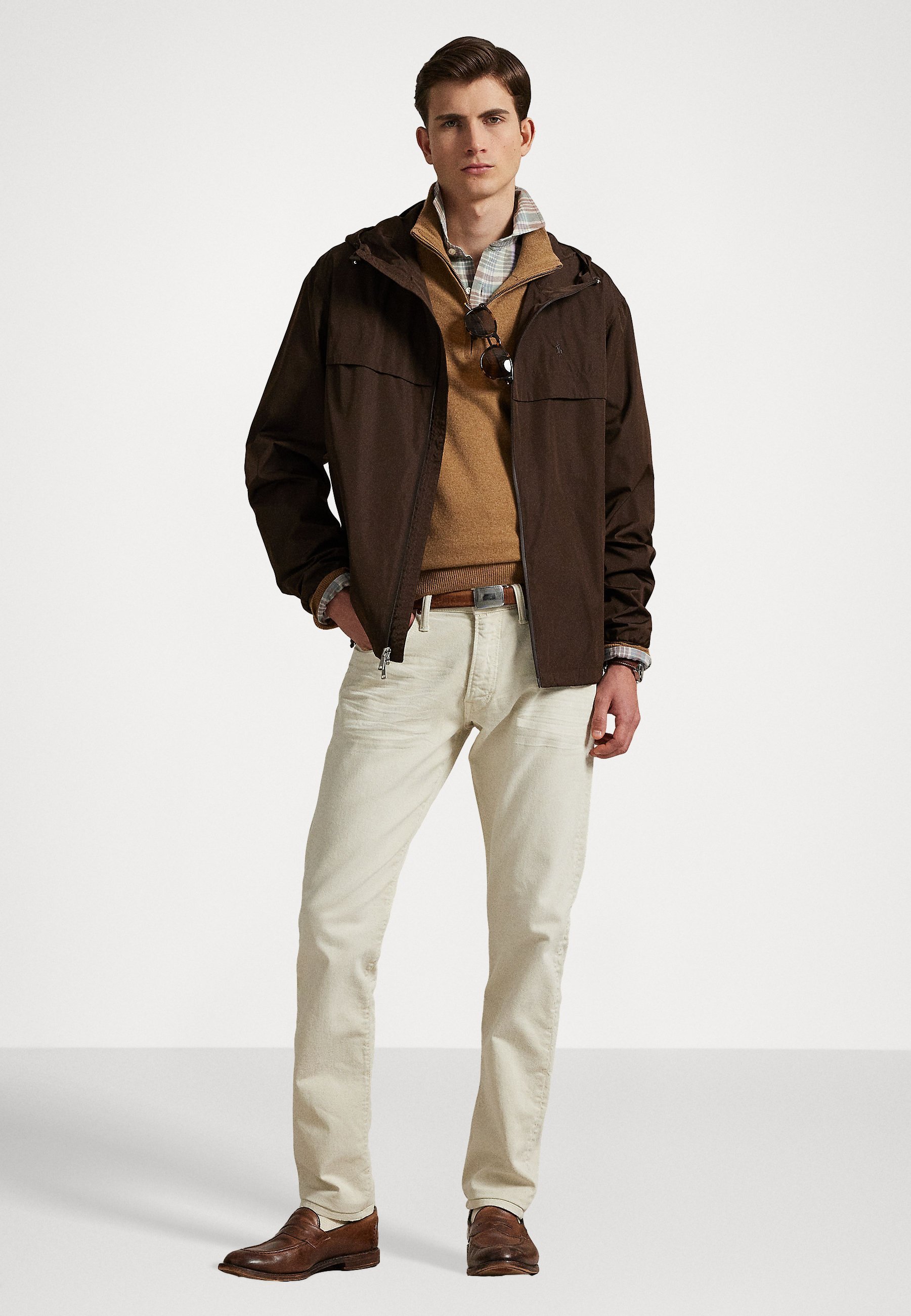 Polo Ralph Lauren lichtgewicht jas met capuchon - windjack - nootmuskaatbruin