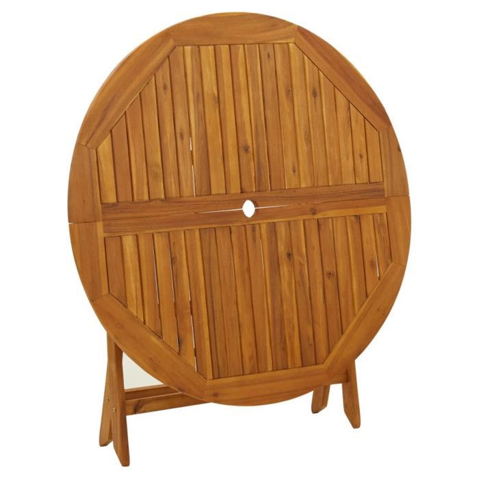Mesa de jardín plegable vidaXL de 110 cm, de madera maciza de acacia.