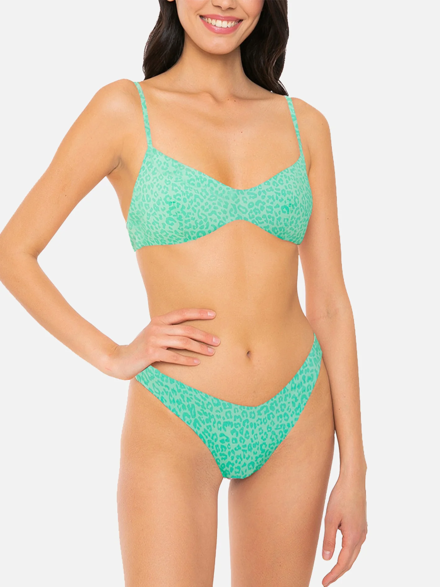 Dames bralette bikini met dierenprint