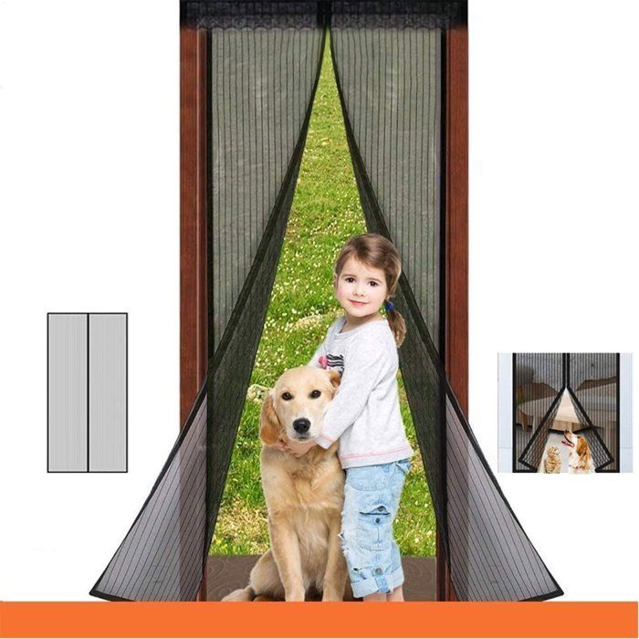 Mosquitera magnética para puerta, cortina antimosquitos, cierre automático, kit de instalación, tira adhesiva 120x220cm