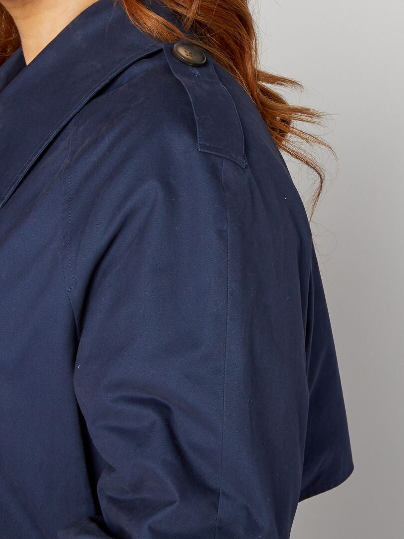 Lange trenchcoat - marineblauw