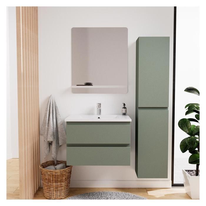 Mobile lavabo singolo SORRENTO da 60 cm + rubinetto + specchio + colonna