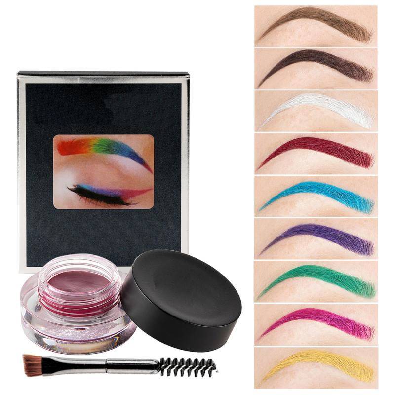Crema de Maquillaje para Cejas: Pigmento de Color Intenso, Efecto Sombra y Delineador en Gel; Larga Duración y Definición; Incluye Set de Brochas (TSLM1)
