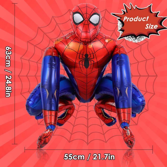 Inflatable ball - Spiderman 3D - Aluminum - 55x63cm - Red/Blue