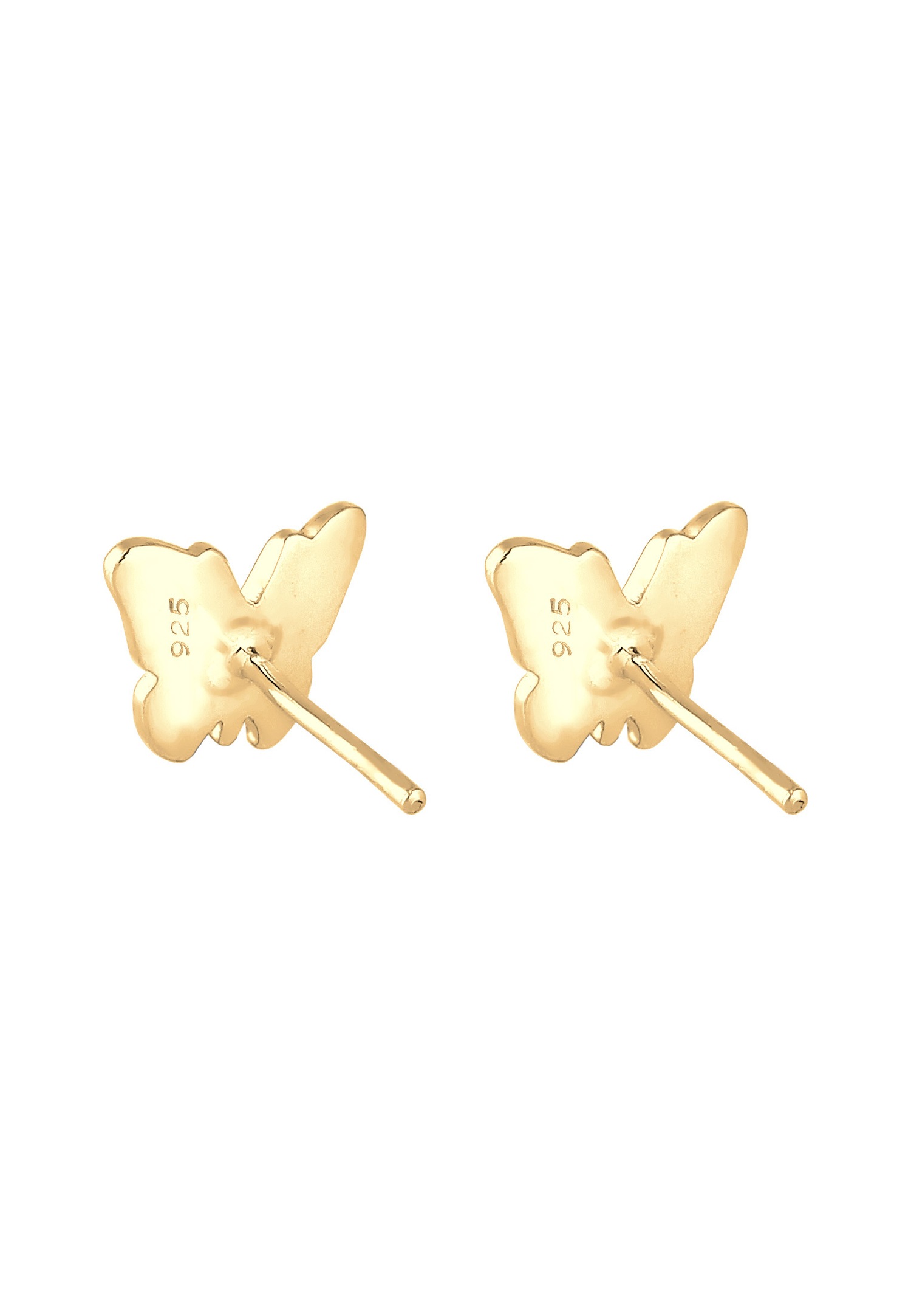 Elli Papillon Clous d'Oreille Femme - Plaqué Or Argent (925/1000)