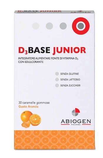 ABIOGEN D3 Base Junior Sinaasappel 30 Sinaasappel Gummies Vitamine D3 Supplement